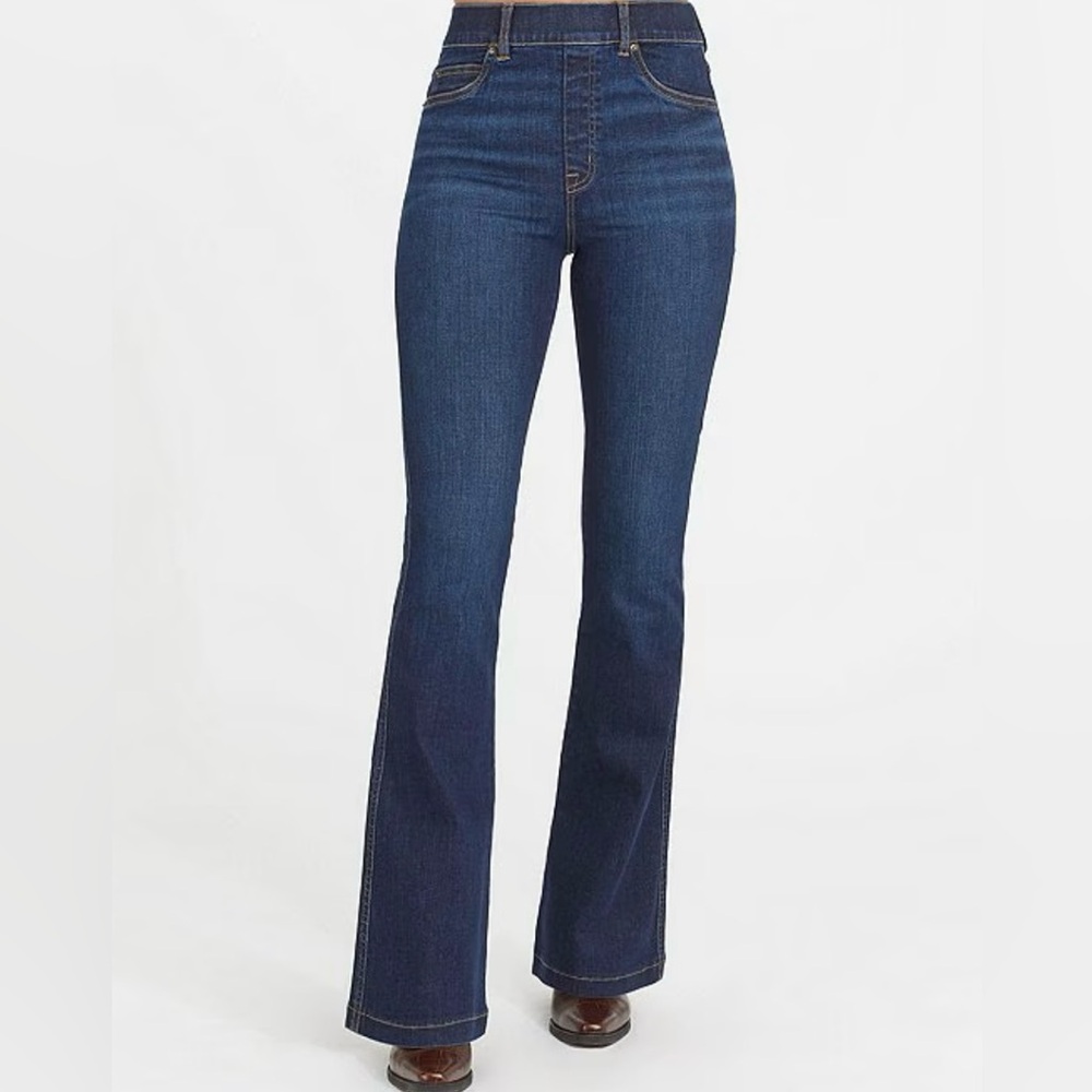 SpanxShape EveryWear Flare Jeans Midnight Shade Dark Wash Denim Size S